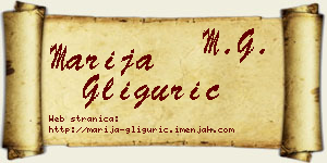 Marija Gligurić vizit kartica